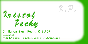 kristof pechy business card