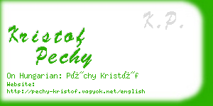 kristof pechy business card